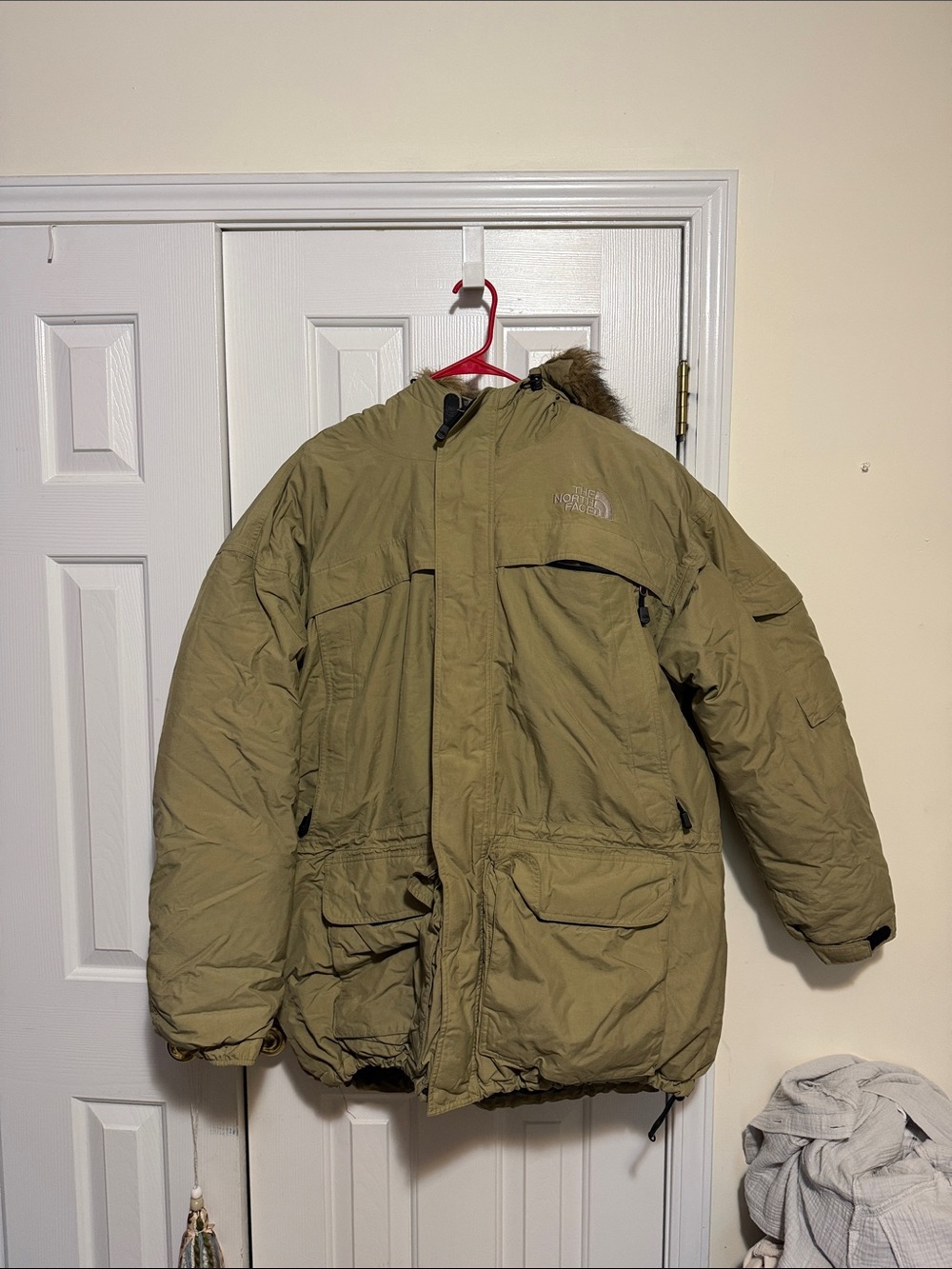The North Face Men's Olive Puffer Parka with Hood